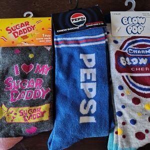 Pepsi Blue Crew Socks with White Logo